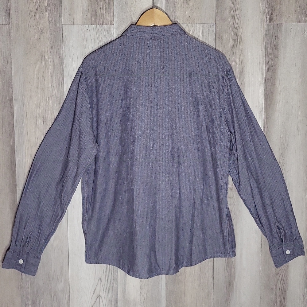 RVCA Dayshift Mens Large Striped Button Up Shirt Preppy Casual - Picture 6 of 6